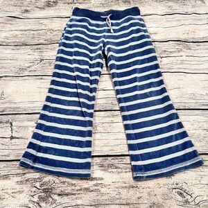 Mini Boden Blue and Gray Velour Striped Pants Size 5t